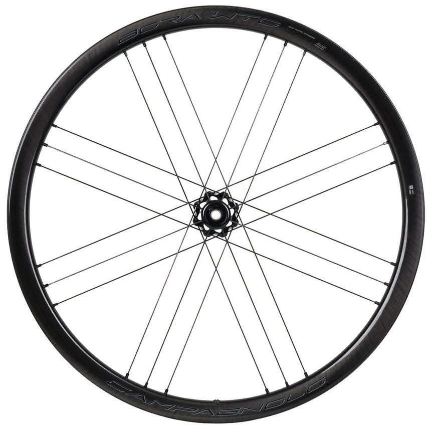 Campagnolo Bora WTO 33 DB Laufradsatz - 28" | Carbon | 2-Way Fit | AFS - 12x100mm | 12x142mm - ED | Dark Shimano 10/11/12-fach VR + HR
