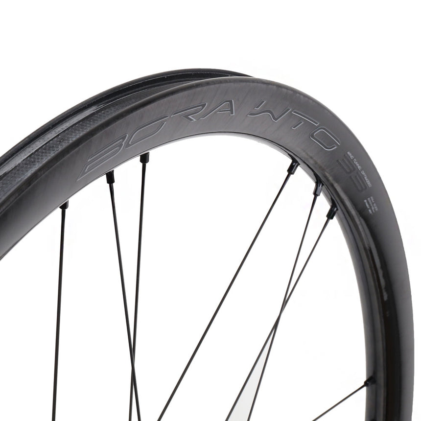 Campagnolo Bora WTO 33 DB Laufradsatz - 28" | Carbon | 2-Way Fit | AFS - 12x100mm | 12x142mm - ED | Dark Shimano 10/11/12-fach VR + HR