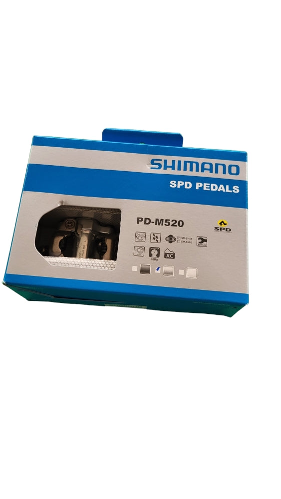 Shimano PD-M520 SPD Pedal -silber,9/16", zweiseitig, ohne Reflektor