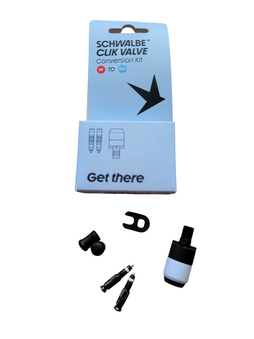Schwalbe Clik Valve SV Conversion Kit 2er Set incl. Pumpen Kopf Adapter 3542
