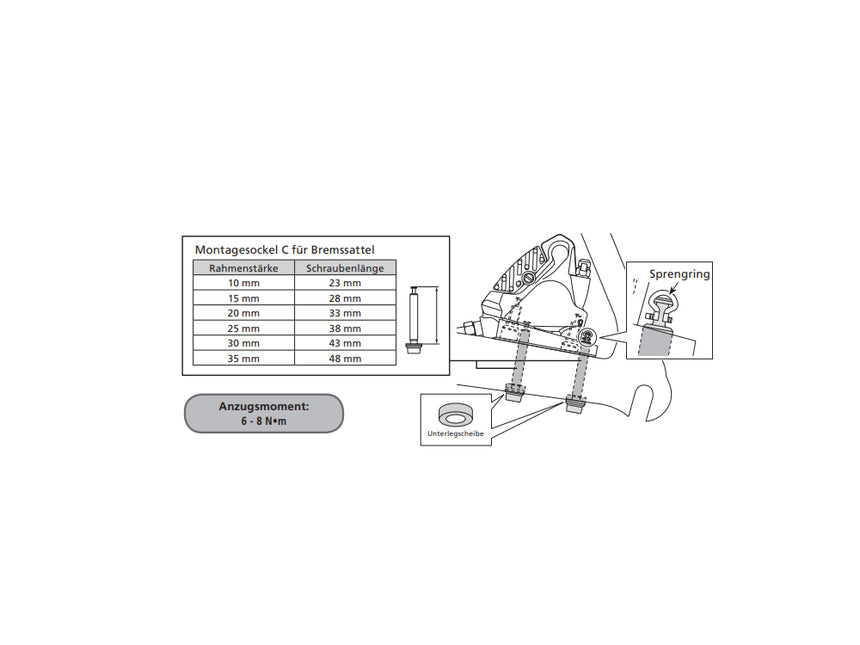 Shimano Befestigungsschraube C des Bremssattels für Flat-Mount-Rahmen