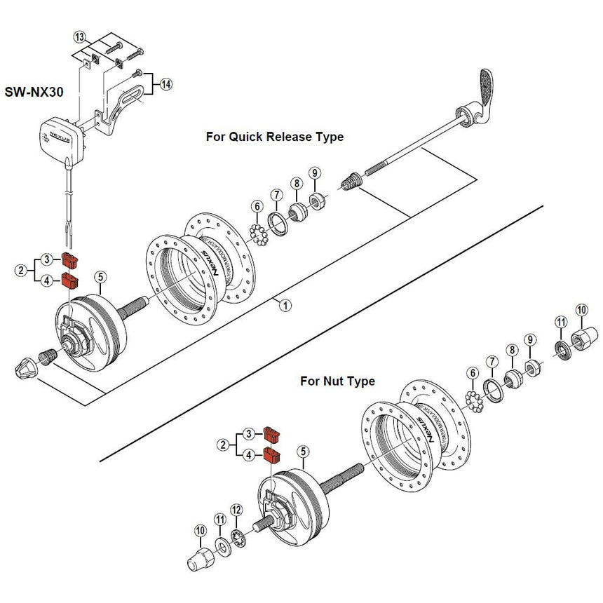 Shimano Stecker mit Gehäuse für Nabendynamo