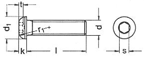 M5x12 mm Linsenkopfschraube A4 ISO 7380-1 (Antrieb 3 mm Innensechskant)